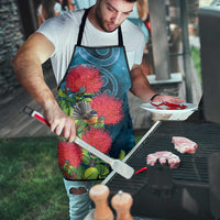New Zealand Matariki Piwakawaka Apron Maori Koru With Pohutukawa Flowers LT05 - Polynesian Pride