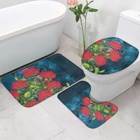 New Zealand Matariki Piwakawaka Bathroom Set Maori Koru With Pohutukawa Flowers LT05 - Polynesian Pride