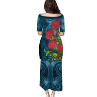 New Zealand Matariki Piwakawaka Puletasi Maori Koru With Pohutukawa Flowers LT05 - Polynesian Pride
