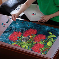 New Zealand Matariki Piwakawaka Puzzle Maori Koru With Pohutukawa Flowers LT05 - Polynesian Pride
