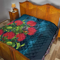 New Zealand Matariki Piwakawaka Quilt Maori Koru With Pohutukawa Flowers LT05 - Polynesian Pride