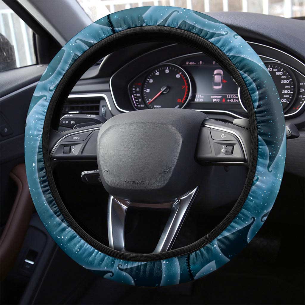 New Zealand Matariki Piwakawaka Steering Wheel Cover Maori Koru With Pohutukawa Flowers