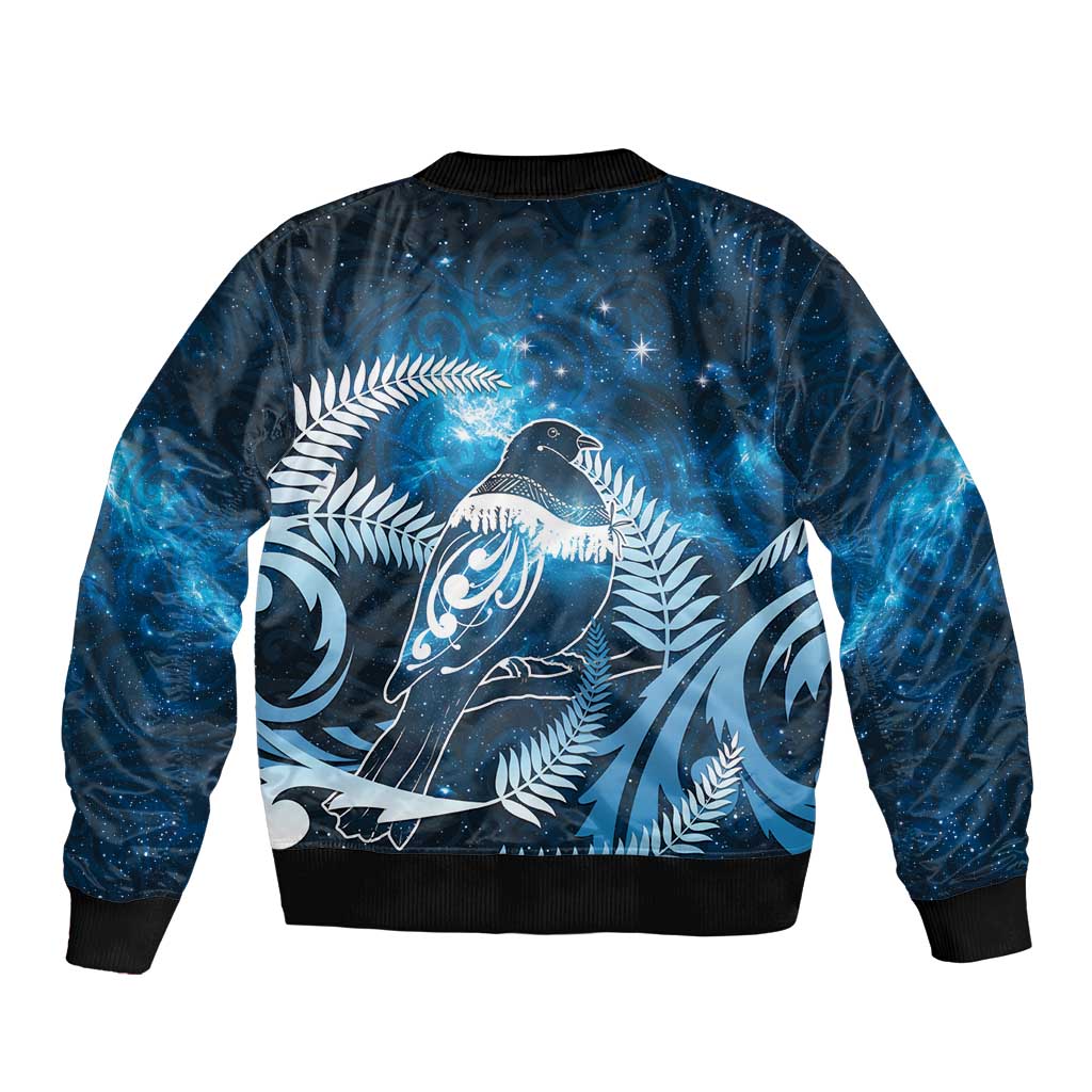 New Zealand Matariki Bomber Jacket Pigeon Kereru Maori Fern Art LT05 - Polynesian Pride
