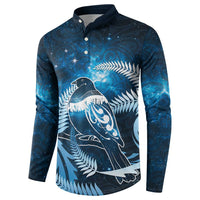 New Zealand Matariki Button Sweatshirt Pigeon Kereru Maori Fern Art LT05 - Polynesian Pride
