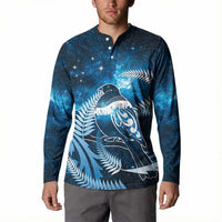 New Zealand Matariki Button Sweatshirt Pigeon Kereru Maori Fern Art LT05 - Polynesian Pride
