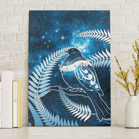 New Zealand Matariki Canvas Wall Art Pigeon Kereru Maori Fern Art LT05 Without Frame Blue - Polynesian Pride