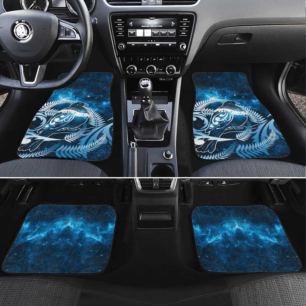 New Zealand Matariki Car Mats Pigeon Kereru Maori Fern Art LT05 Set 4pcs Blue - Polynesian Pride