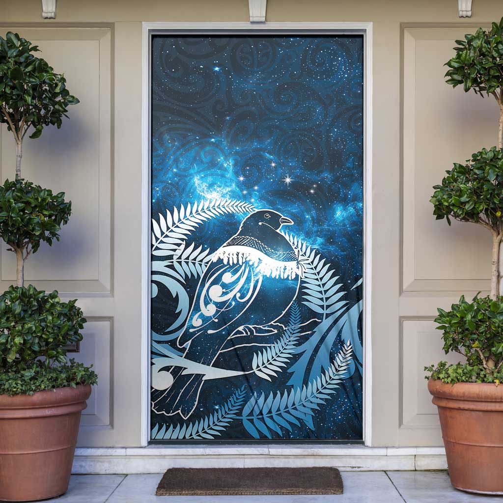 New Zealand Matariki Door Cover Pigeon Kereru Maori Fern Art