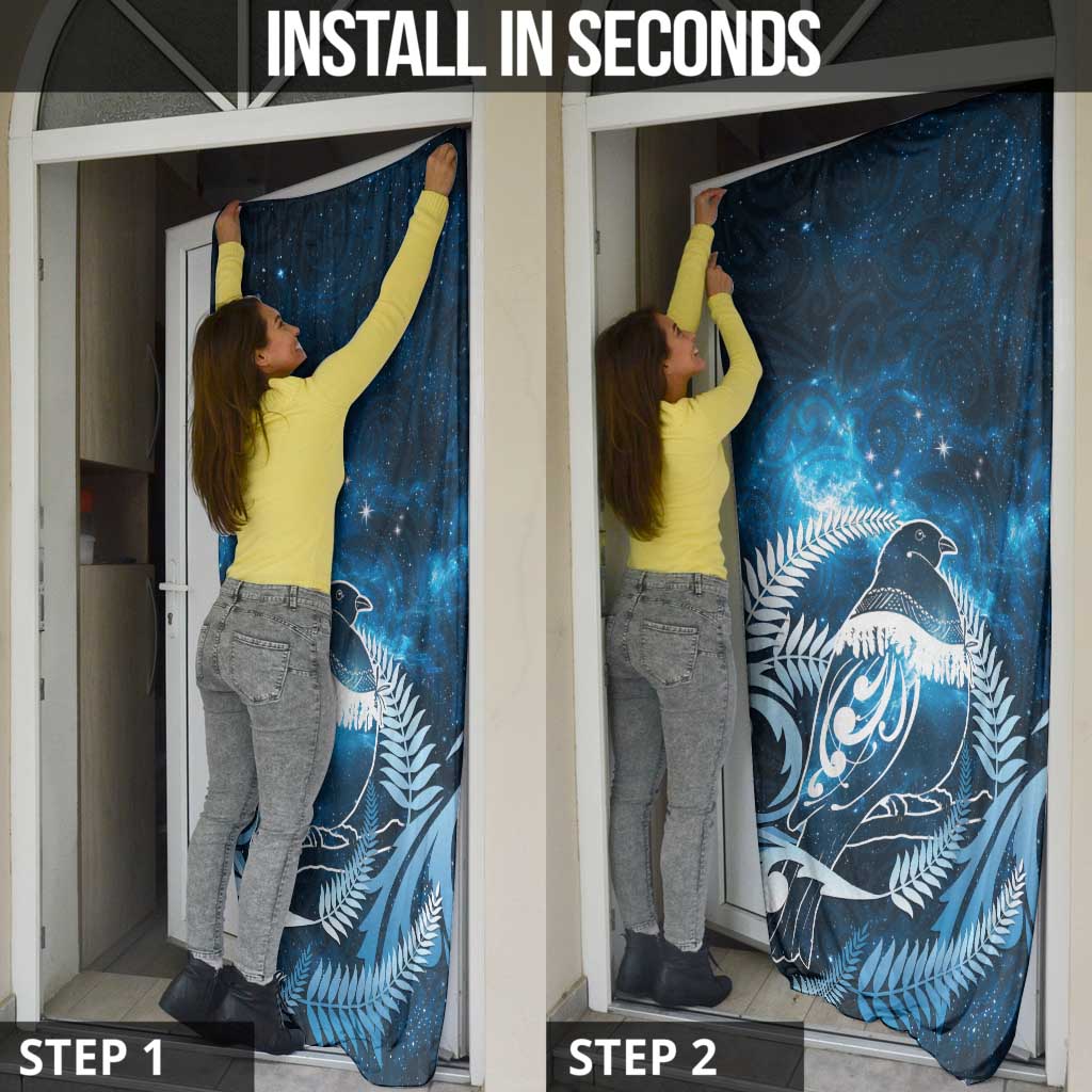 New Zealand Matariki Door Cover Pigeon Kereru Maori Fern Art LT05 - Polynesian Pride
