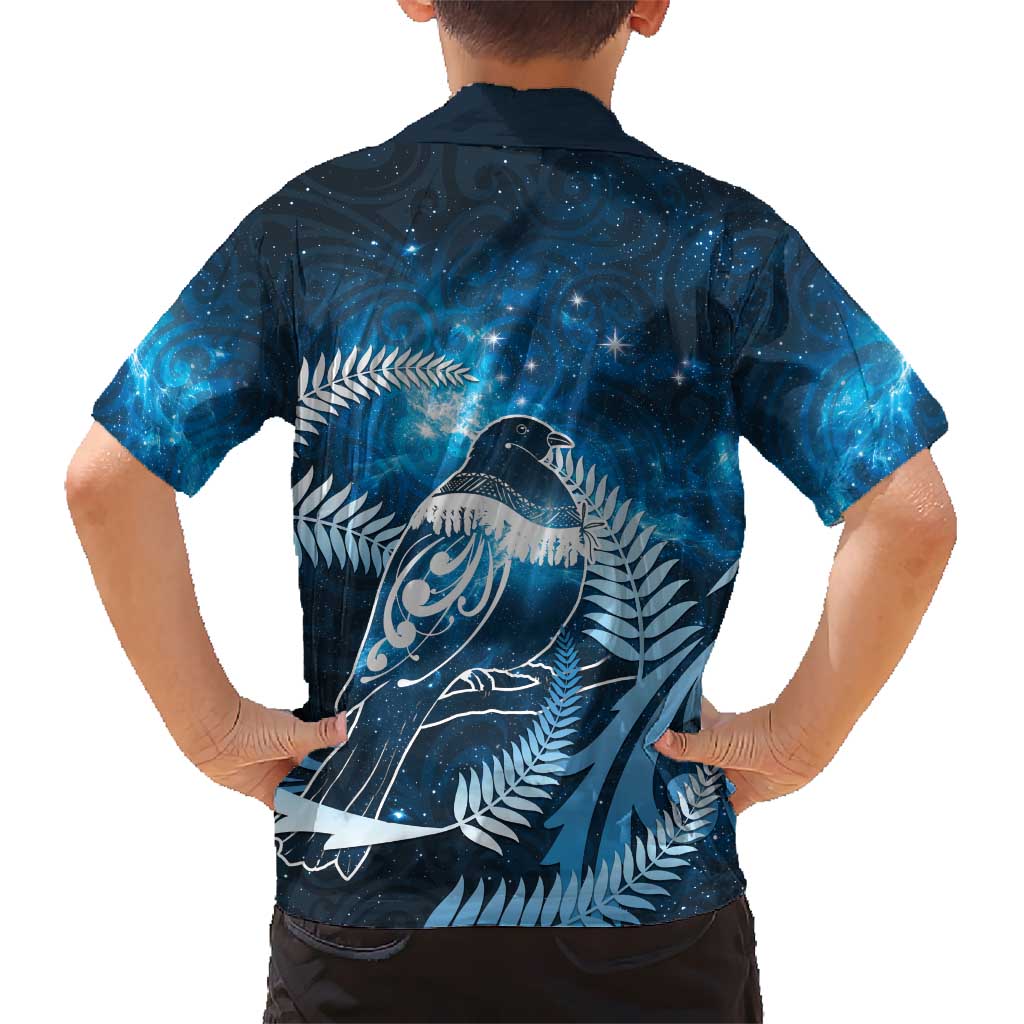 New Zealand Matariki Family Matching Puletasi and Hawaiian Shirt Pigeon Kereru Maori Fern Art LT05 - Polynesian Pride