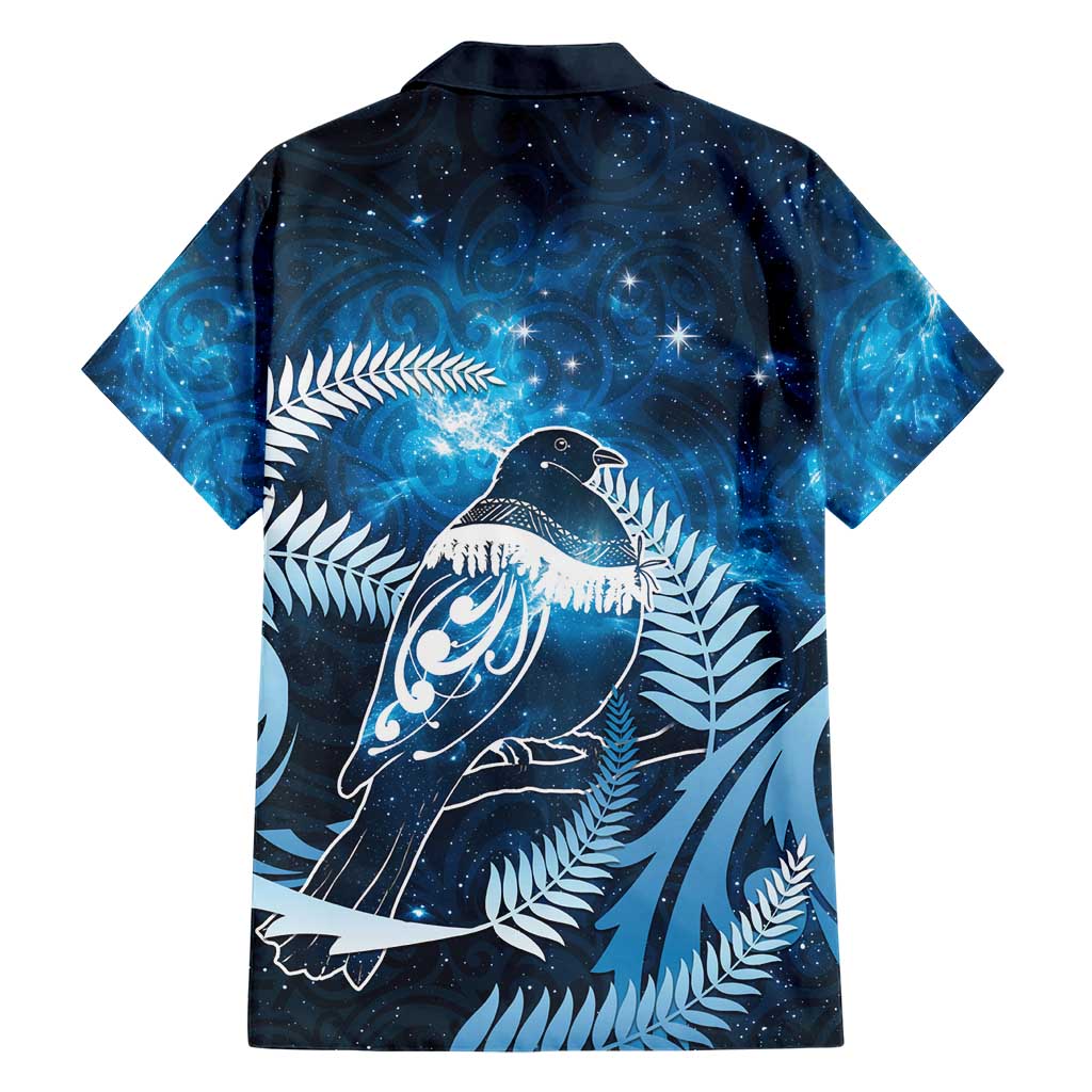 New Zealand Matariki Family Matching Short Sleeve Bodycon Dress and Hawaiian Shirt Pigeon Kereru Maori Fern Art LT05 - Polynesian Pride
