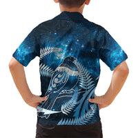 New Zealand Matariki Family Matching Summer Maxi Dress and Hawaiian Shirt Pigeon Kereru Maori Fern Art LT05 - Polynesian Pride