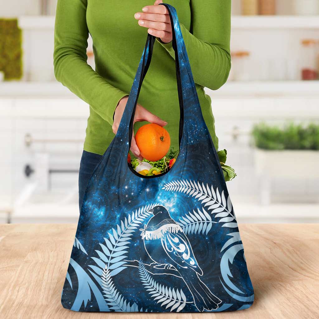 New Zealand Matariki Grocery Bag Pigeon Kereru Maori Fern Art