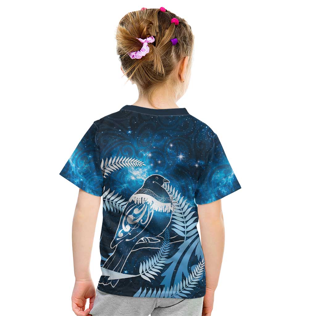 New Zealand Matariki Kid T Shirt Pigeon Kereru Maori Fern Art