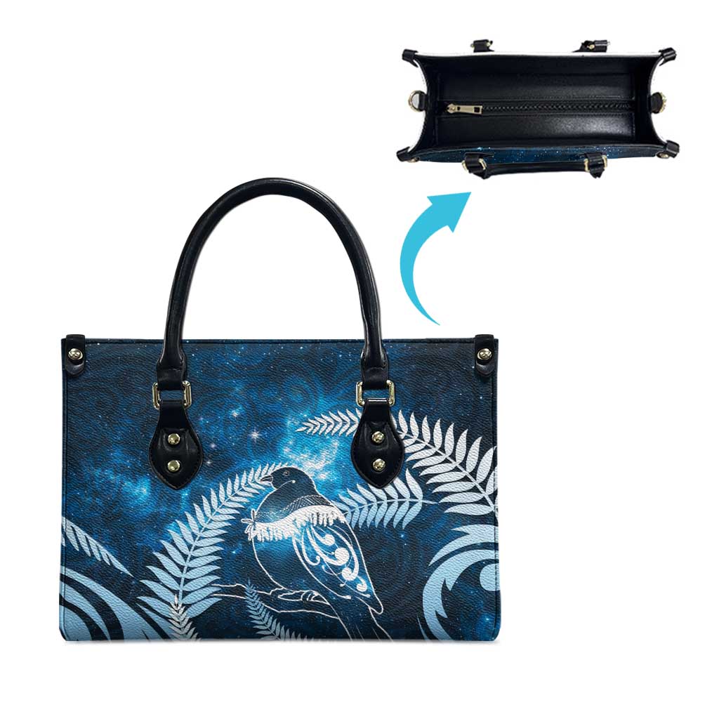 New Zealand Matariki Leather Bag Pigeon Kereru Maori Fern Art LT05 - Polynesian Pride