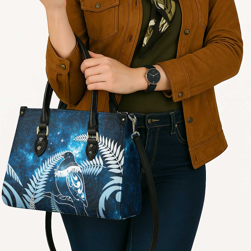 New Zealand Matariki Leather Bag Pigeon Kereru Maori Fern Art LT05 - Polynesian Pride