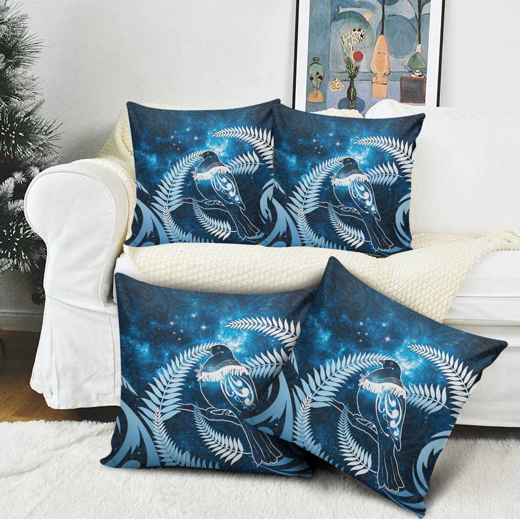 New Zealand Matariki Pillow Cover Pigeon Kereru Maori Fern Art