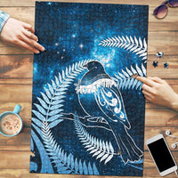 New Zealand Matariki Puzzle Pigeon Kereru Maori Fern Art LT05 Blue - Polynesian Pride