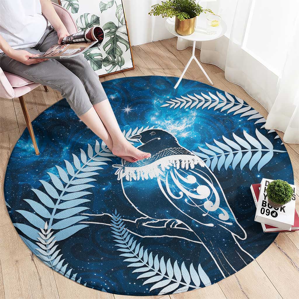 New Zealand Matariki Round Carpet Pigeon Kereru Maori Fern Art LT05 - Polynesian Pride