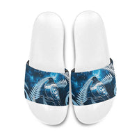 New Zealand Matariki Slide Sandals Pigeon Kereru Maori Fern Art LT05 Blue - Polynesian Pride