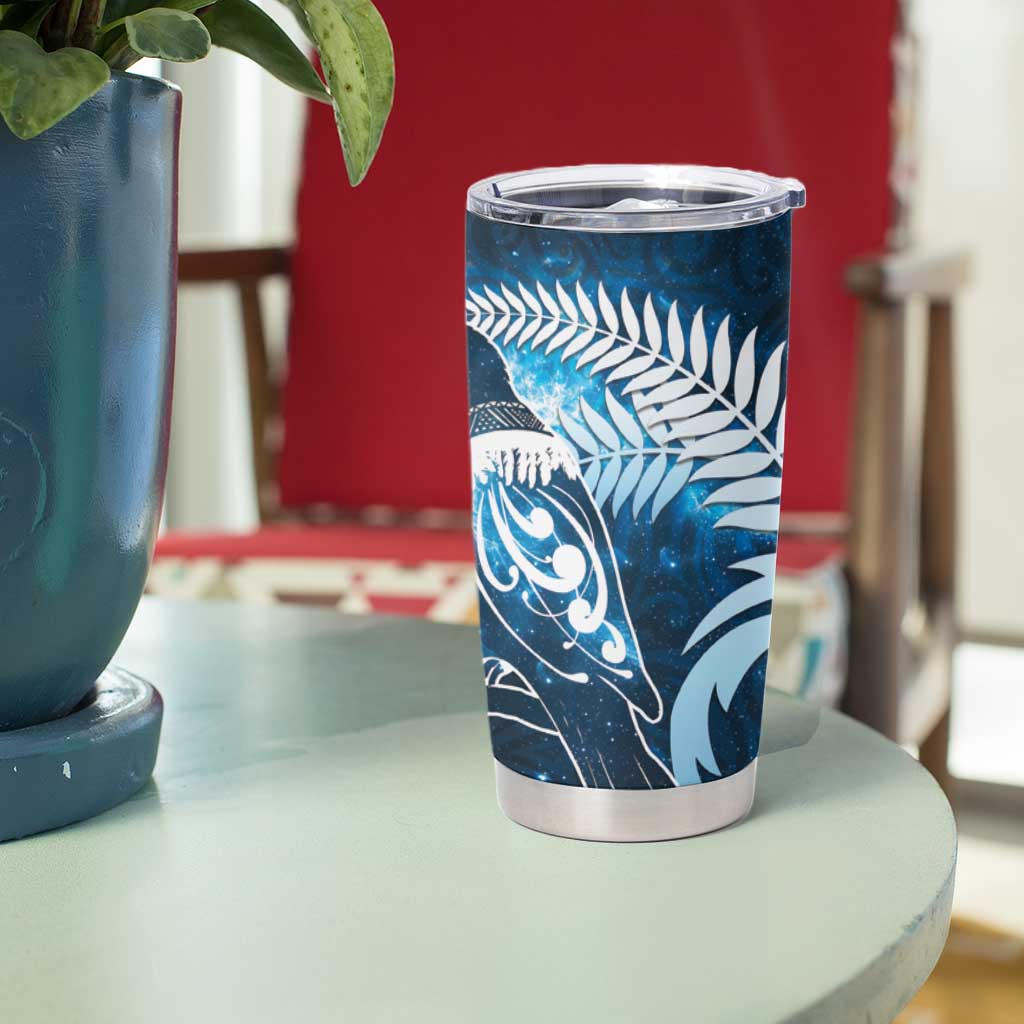 New Zealand Matariki Tumbler Cup Pigeon Kereru Maori Fern Art