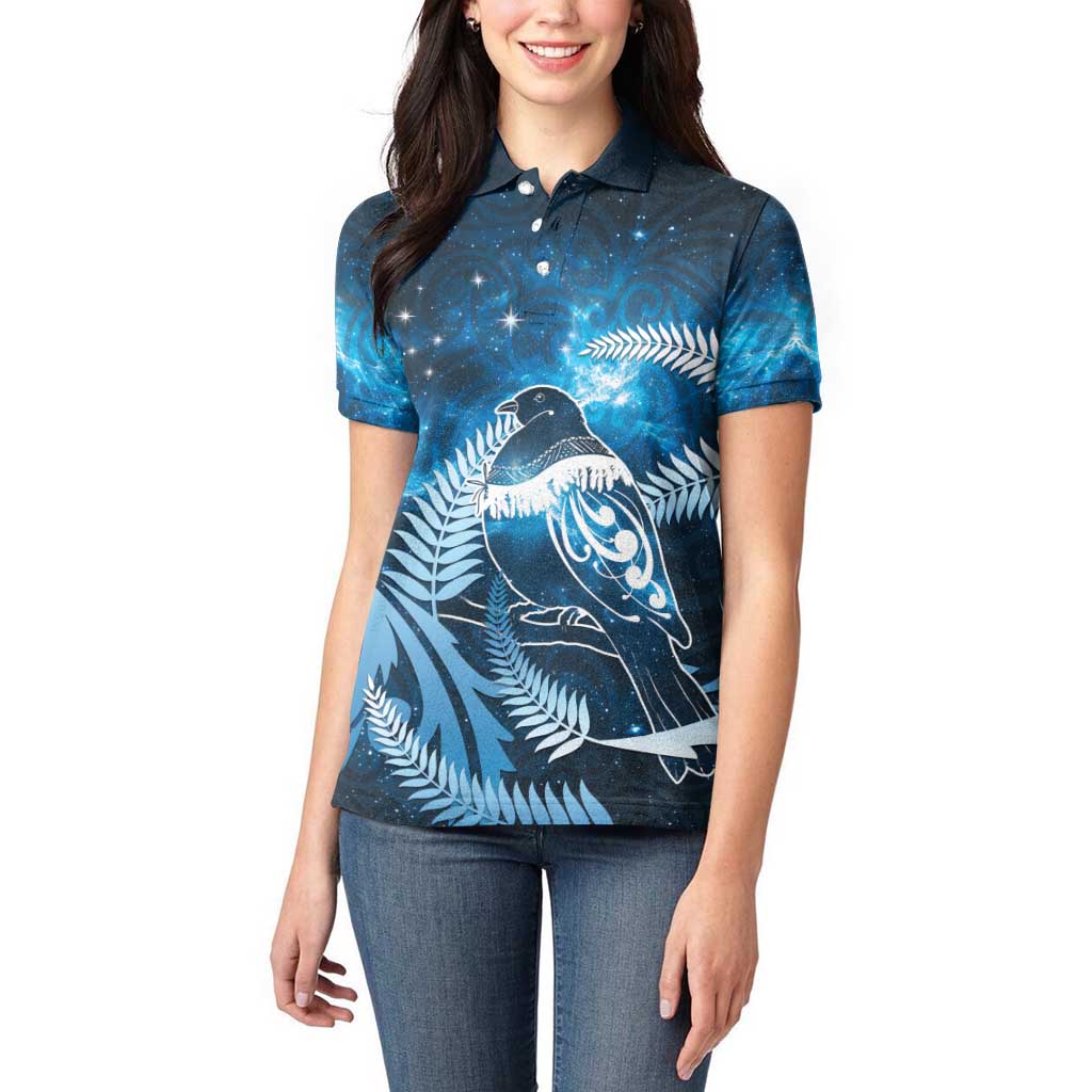 New Zealand Matariki Women Polo Shirt Pigeon Kereru Maori Fern Art LT05 - Polynesian Pride