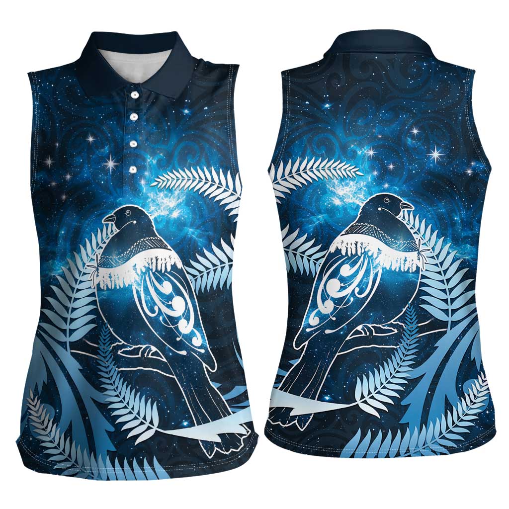 New Zealand Matariki Women Sleeveless Polo Shirt Pigeon Kereru Maori Fern Art LT05 - Polynesian Pride