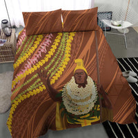 Hawaii King Kamehameha Bedding Set Hawaiian Kakau Pattern With Leis LT05 - Polynesian Pride
