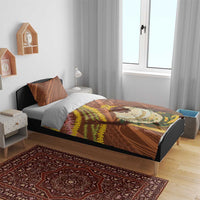 Hawaii King Kamehameha Bedding Set Hawaiian Kakau Pattern With Leis LT05 - Polynesian Pride