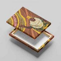 Hawaii King Kamehameha Canvas Wall Art Hawaiian Kakau Pattern With Leis