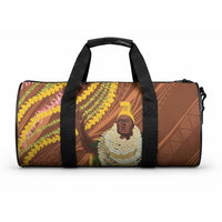 Hawaii King Kamehameha Duffle Bag Hawaiian Kakau Pattern With Leis LT05 One size Brown - Polynesian Pride