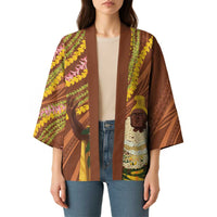 Hawaii King Kamehameha Kimono Hawaiian Kakau Pattern With Leis