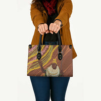 Hawaii King Kamehameha Leather Bag Hawaiian Kakau Pattern With Leis