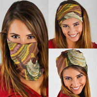 Hawaii King Kamehameha Neck Gaiter Hawaiian Kakau Pattern With Leis