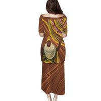 Hawaii King Kamehameha Puletasi Hawaiian Kakau Pattern With Leis