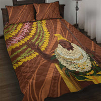 Hawaii King Kamehameha Quilt Bed Set Hawaiian Kakau Pattern With Leis