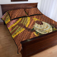 Hawaii King Kamehameha Quilt Bed Set Hawaiian Kakau Pattern With Leis