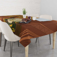 Hawaii King Kamehameha Tablecloth Hawaiian Kakau Pattern With Leis