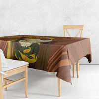Hawaii King Kamehameha Tablecloth Hawaiian Kakau Pattern With Leis