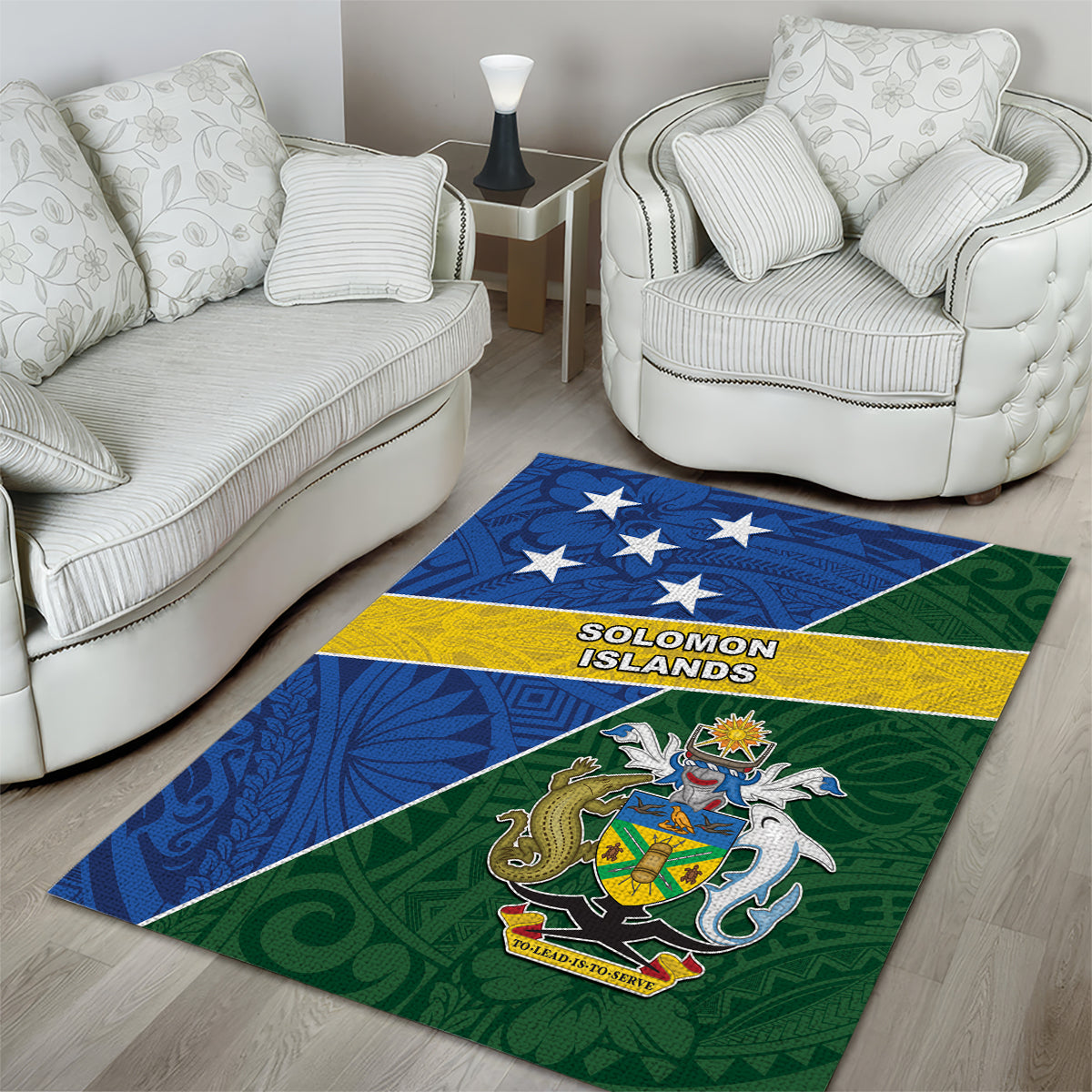 Solomon Islands Independence Day Area Rug With Coat Of Arms