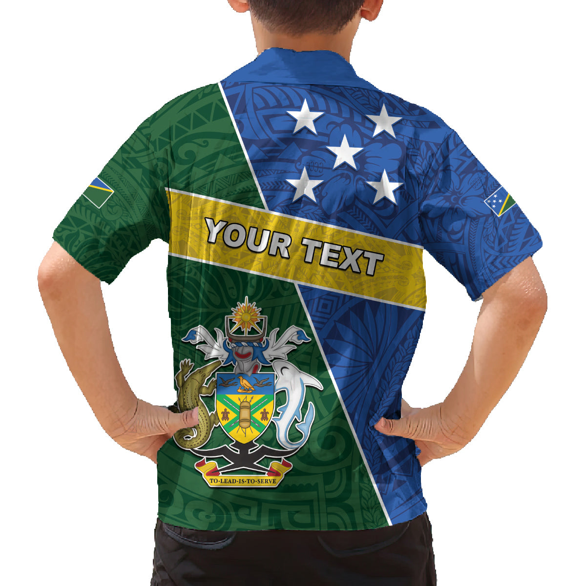Personalised Solomon Islands Independence Day Family Matching Summer Maxi Dress and Hawaiian Shirt With Coat Of Arms LT05 - Polynesian Pride