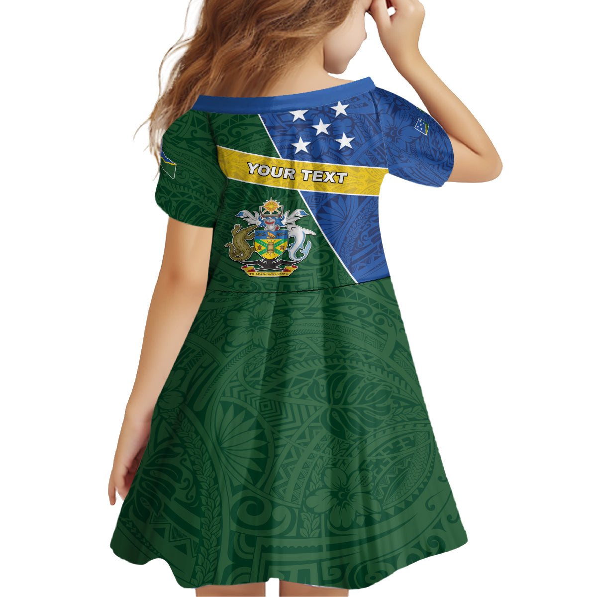 Personalised Solomon Islands Independence Day Family Matching Tank Maxi Dress and Hawaiian Shirt With Coat Of Arms LT05 - Polynesian Pride