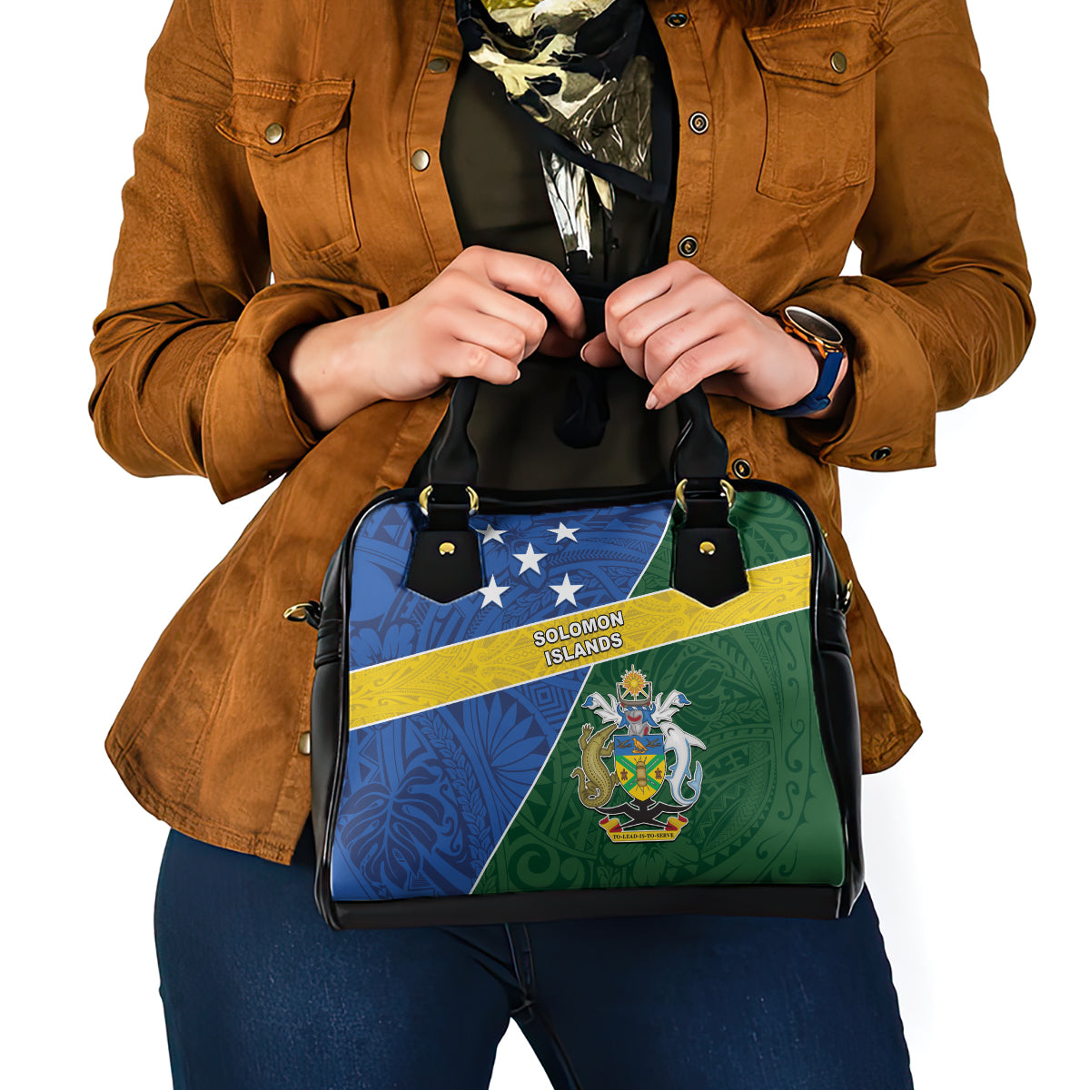 Solomon Islands Independence Day Shoulder Handbag With Coat Of Arms