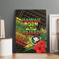 Hawaii Born and Raised Canvas Wall Art Kanaka Maoli Flag Day