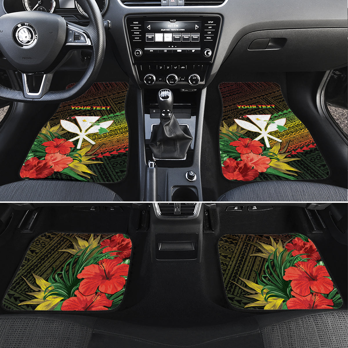 Hawaii Born and Raised Car Mats Kanaka Maoli Flag Day