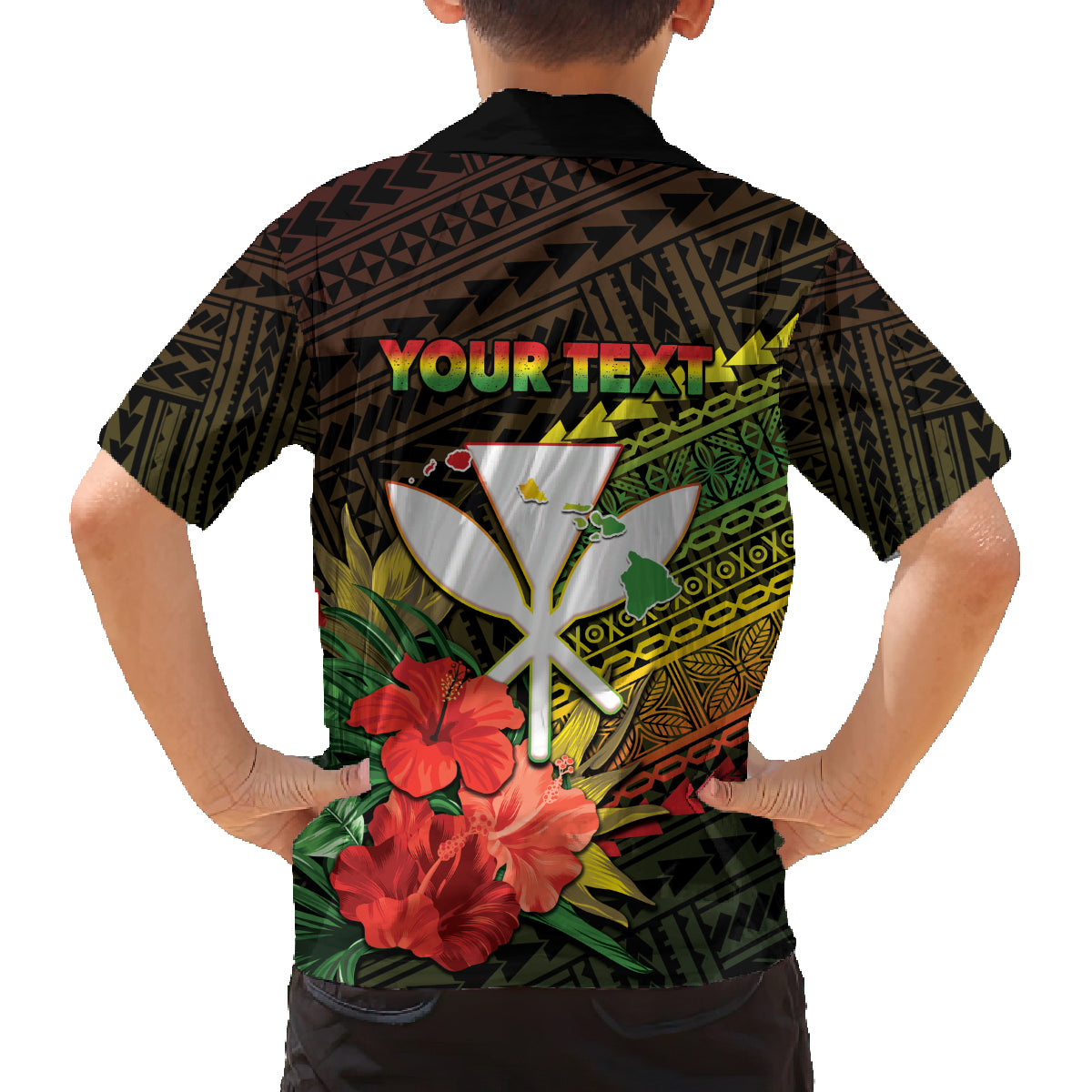 Personalized Hawaii Born and Raised Family Matching Tank Maxi Dress and Hawaiian Shirt Kanaka Maoli Flag Day LT05 - Polynesian Pride