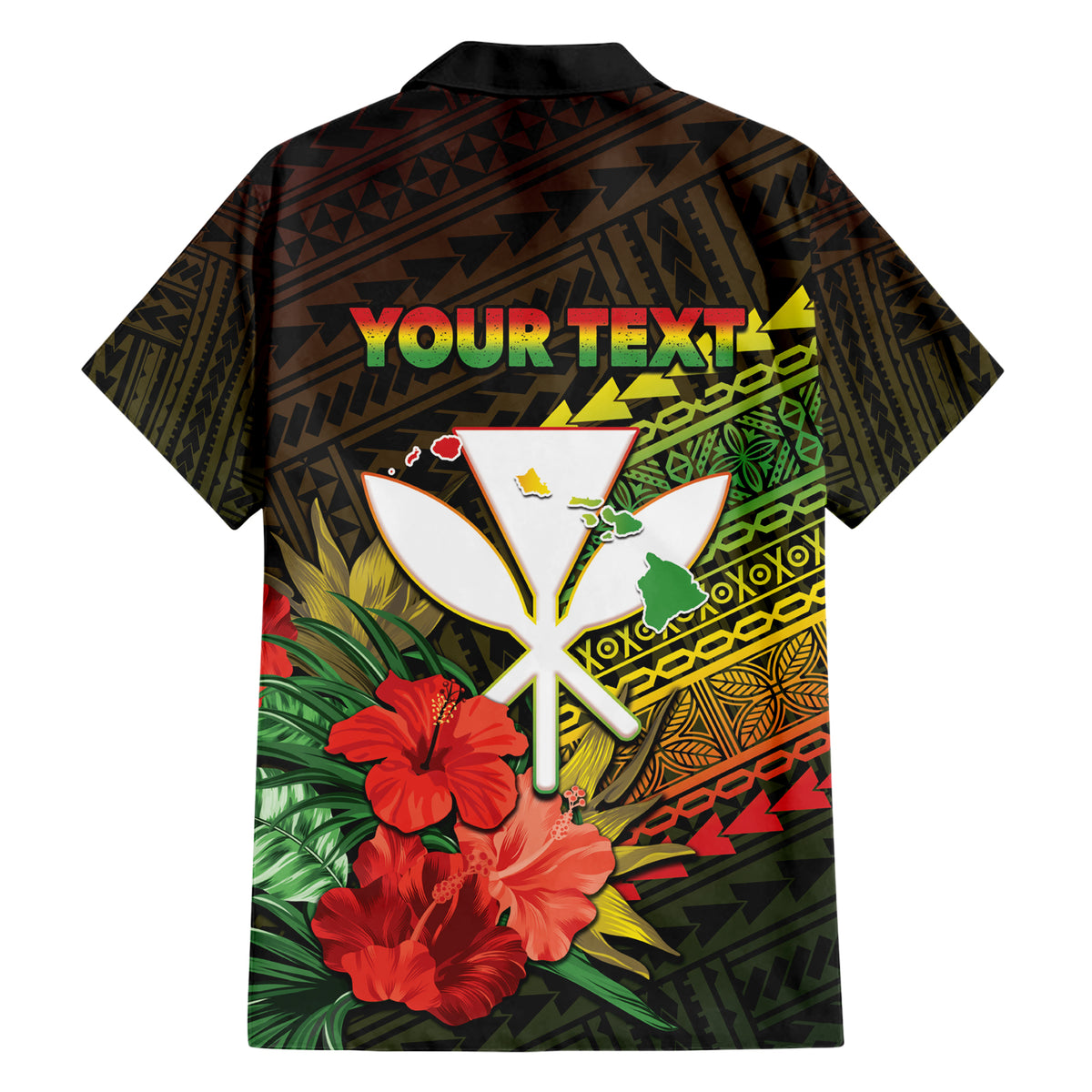 Personalized Hawaii Born and Raised Hawaiian Shirt Kanaka Maoli Flag Day