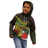Personalized Hawaii Born and Raised Kid Hoodie Kanaka Maoli Flag Day