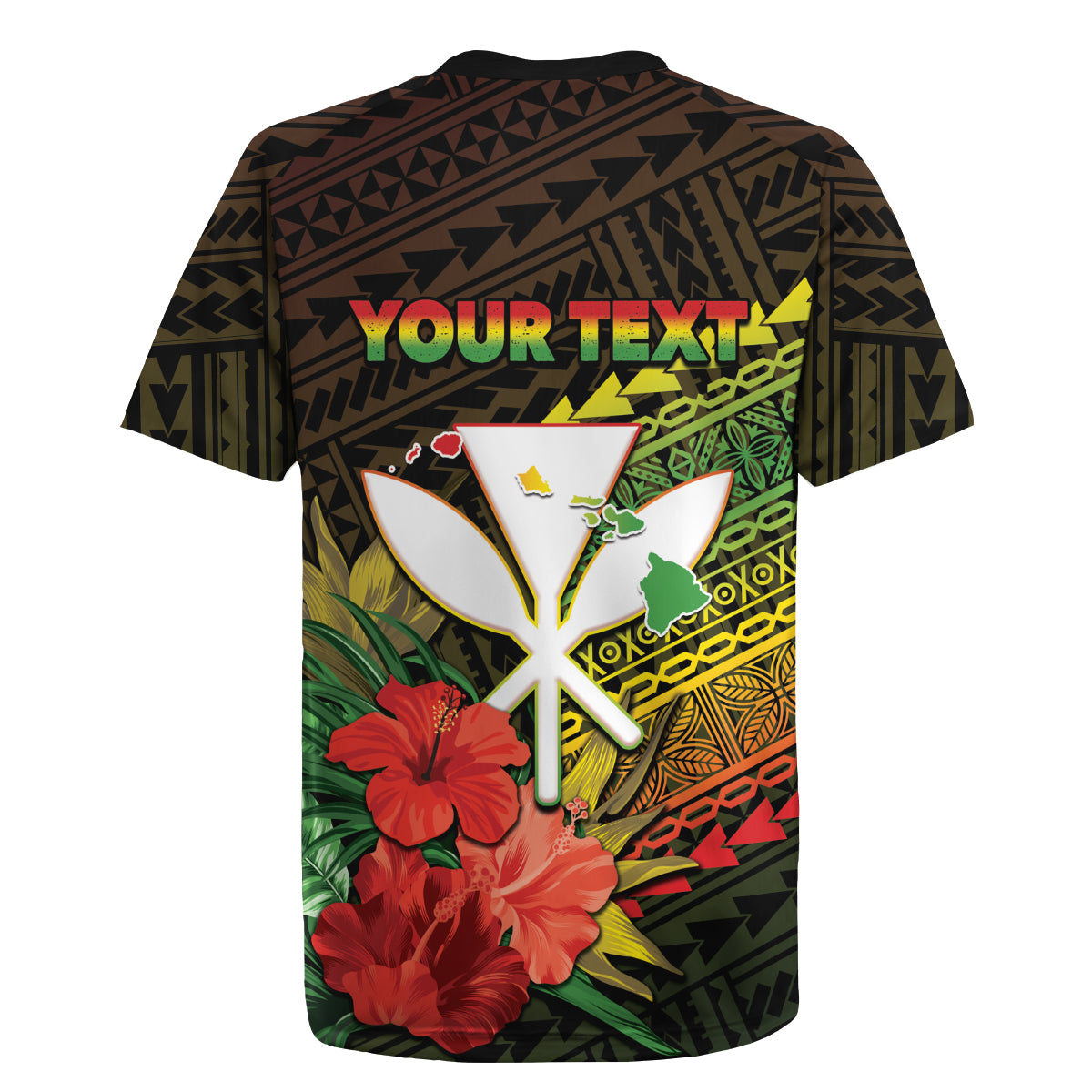Personalized Hawaii Born and Raised Rugby Jersey Kanaka Maoli Flag Day LT05 - Polynesian Pride