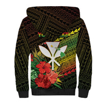 Personalized Hawaii Born and Raised Sherpa Hoodie Kanaka Maoli Flag Day